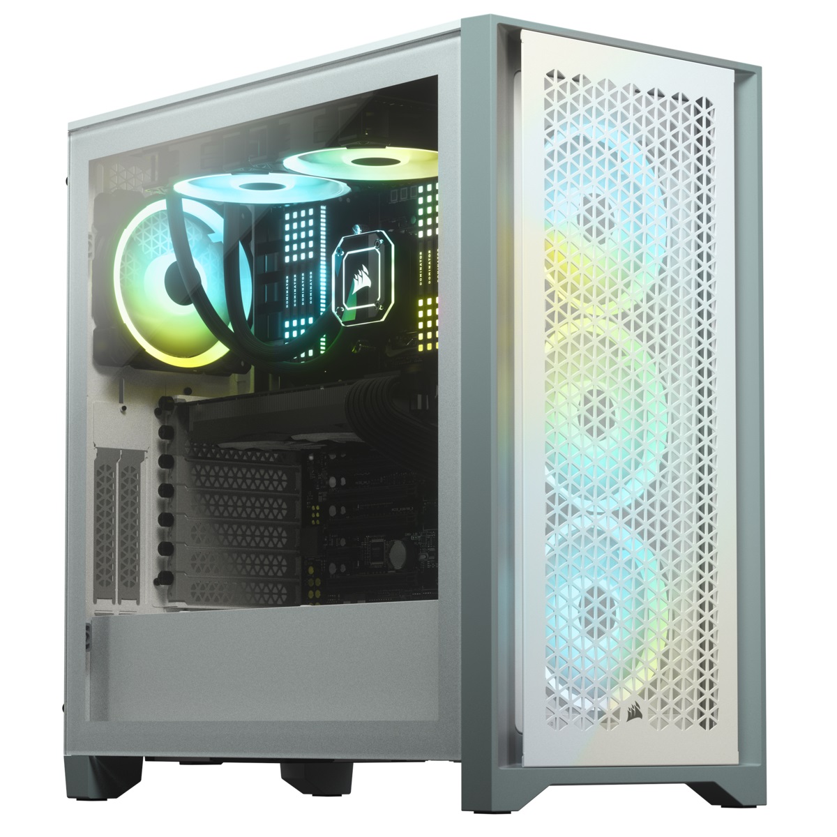  <b>Mid-Tower Case: </b>4000D AIRFLOW- White<br>2x 120mm AirGuide fan, USB 3.0, USB-C, Audio/Microphone port, Tempered Glass Panel  